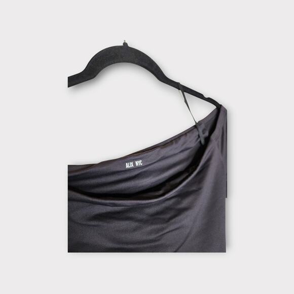 *NEW ALIX NYC Womens Black Off Shoulder Mini Dress M Evening Glam Sexy LBD - Picture 4 of 8